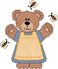 girl bear with bees