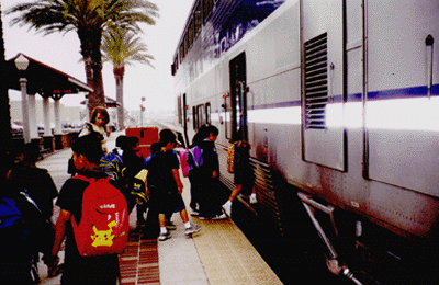 boarding the train