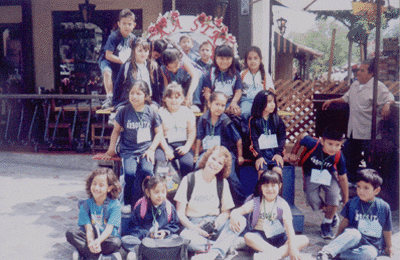 group photo on a cart